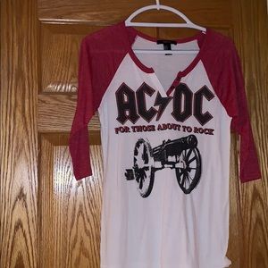 AC/DC baseball T-shirt